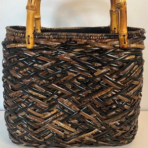 Asiaphile Brown Woven Handbag Purse